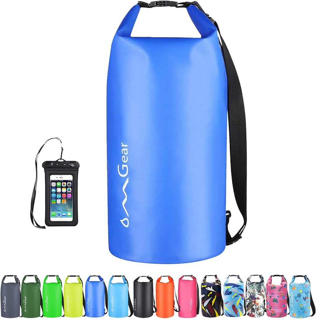 OMGear Waterproof Dry Bag Backpack - Floating Phone Pouch for Kayaking & Outdoor Activities | 40L/30L/20L/10L/5L