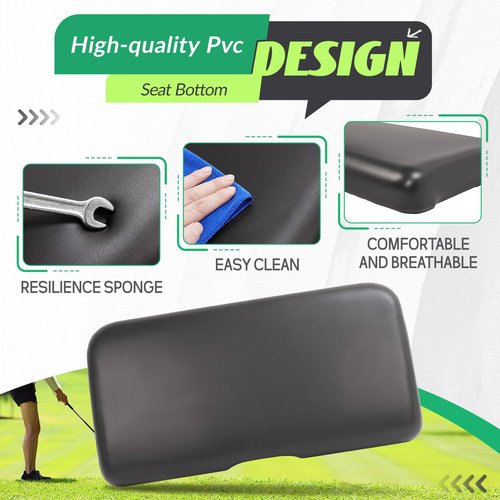Wutist Front Seat Bottom Compatible with 2008-Up EZGO RXV Models Seat Bottom Cushion Black Plastic Foam Wood