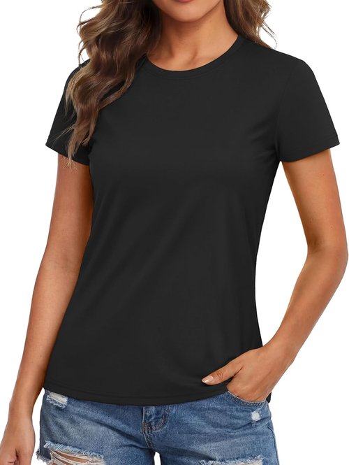 MAGCOMSEN Women's Workout Tops - UPF 50+ Quick Dry Athletic Shirts for Sun Protection | Short Sleeve