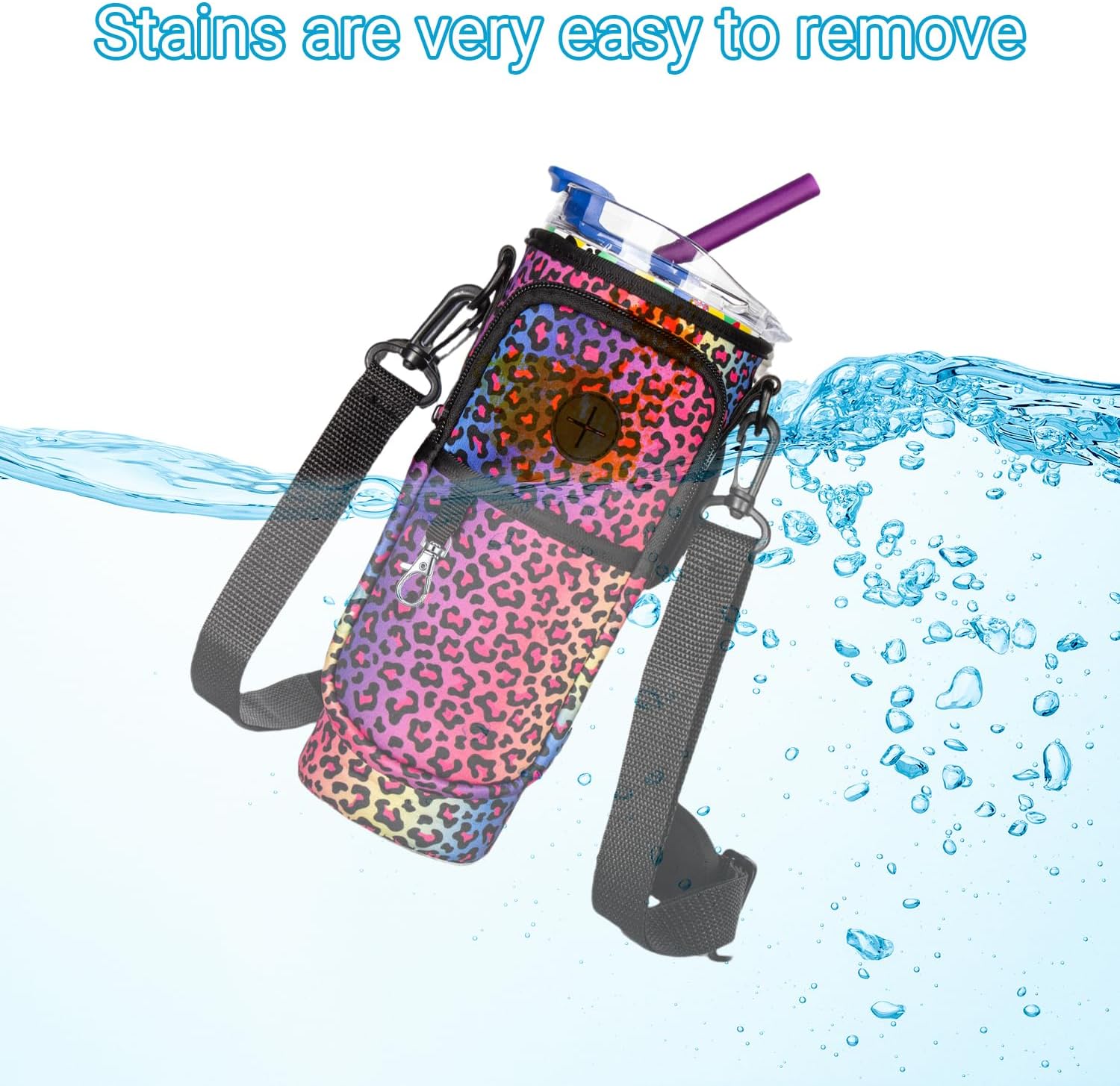 Stanley Water Bottle Holder - Adjustable Strap & Phone Pocket for 40oz Tumbler | Durable Carrier Bag