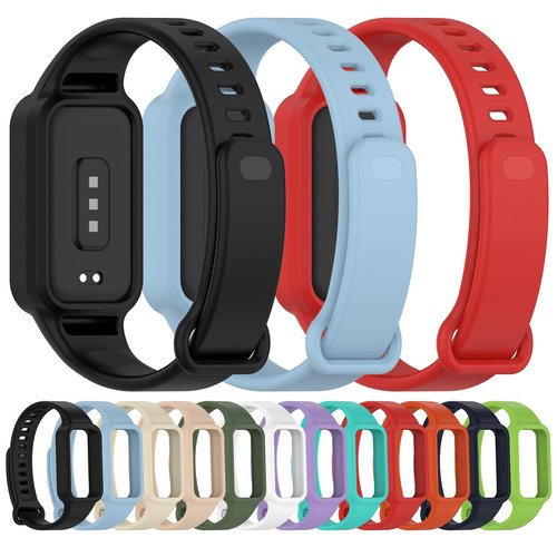 MOTONG Compatible with Xiaomi Smart Band 9 Active Replacement Band - Silicone Replacement Wrist Band Strap Compatible with Xiaomi Smart Band 9 Active/Redmi Band 3(Silicone Black)