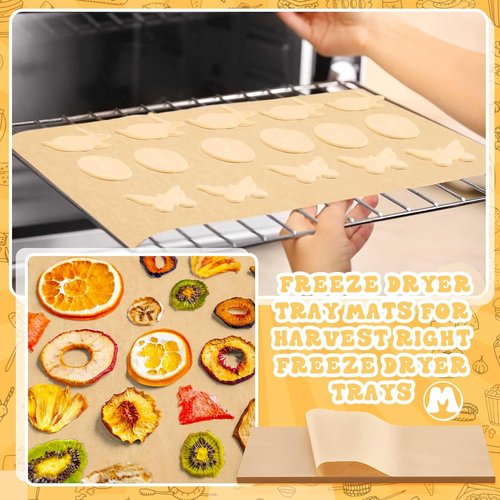 Fuyoooo 300 Pcs Freeze Dryer Tray Mats Compatible with Harvest Right, Harvest Right Freeze Dryer Accessories, One-off Parchment Paper, Non-stick Baking Mats (Medium 17 x 6.8")