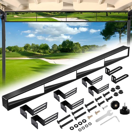 No Drilling Golf Cart Rear View Mirror, 4 Panel Wide Angle Golf Cart Rearview mirror Fit for Club Car, Yamaha, EZGO True Panoramic View with No Blind Spots