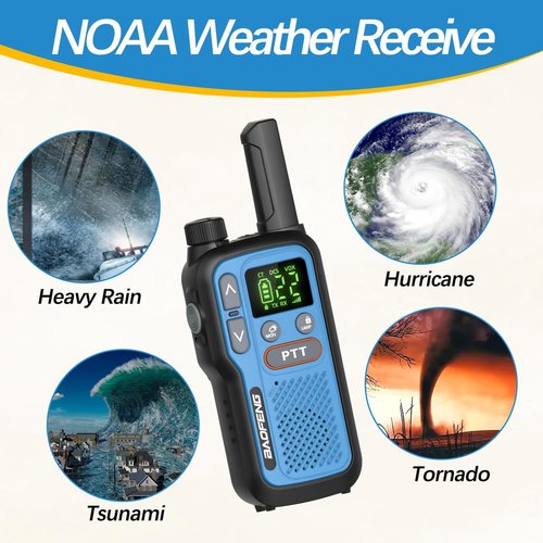 Walkie Talkies Long Range for Adults,Rechargeable Walkie Talkies 22 FRS NOAA Family Walky Talky Two Way Radio Walkie Talkie 1500mAh Battery VOX Flashlight Type-C Charger for Camping Hiking,6Pack