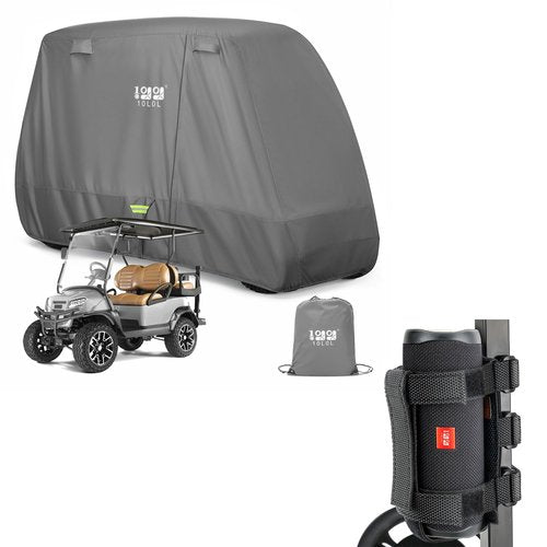 10L0L Heavy Duty Golf Cart Cover for 2/4 Passengers & Upgraded Speaker Mount