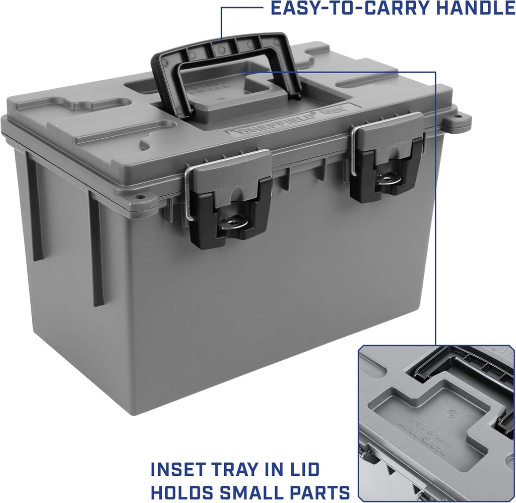 Sheffield XL Storage Bins - Lockable, Water-Resistant Containers with Lids | 2-Pack, Made in USA