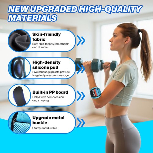 Gviipk 2026 Elbow Brace for Tendonitis and Tennis Elbow for Women Men, Breathable Tennis Elbow Strap with Compression Pad for Pain Relief, Adjustable Forearm Brace with Pressure Warning Design - 1Pack