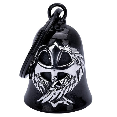 TEWAFOS Motorcycle for Bell - Bicycle Bells for Men, Stainless Steel bring good luck and peace motorcycle bell (black sliver)