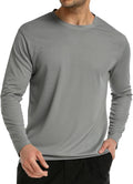 Skiennix Long Sleeve Rash Guard - Men's Dri-Fit Sun Protection Tee | UPF 50+ Quick Dry Athletic Shirt in Grey