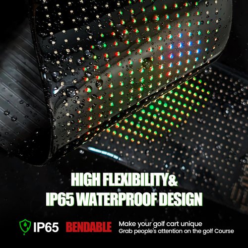 Golf Cart Devil Eyes Light Sign Screen, Programmable-Animations Flexible Screen for Golf Cart Windshield, DIY Dynamic text, graffiti, patterns With App&Remote Control, 23.4"x4.7" Windshield Decoration