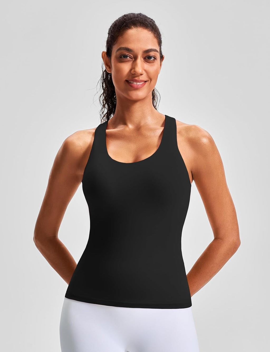 Skiennix Workout Tank Top - Built-In Bra Cross Back Design for Yoga & Gym | Stretchy Athletic Camisole