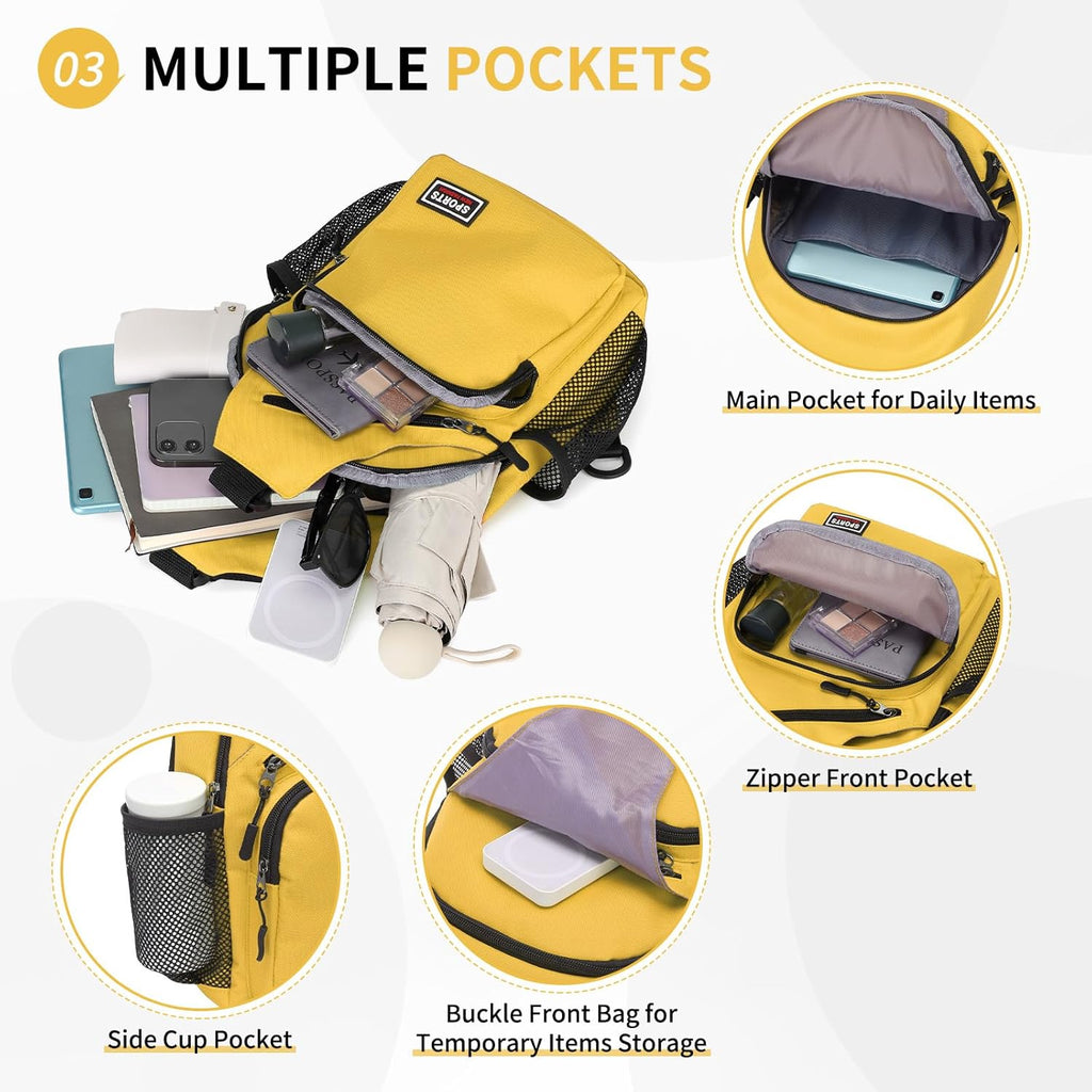 Skiennix Convertible Sling Bag - Lightweight Crossbody Backpack for 7.9" Tablets | Yellow