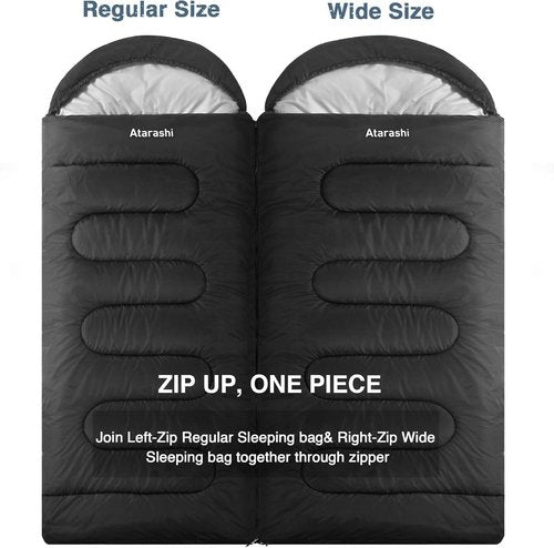 Atarashi Camping Sleeping Bag - 4 Seasons, Extra-Large, Lightweight & Warm - Ideal for Hiking & Outdoor Adventures
