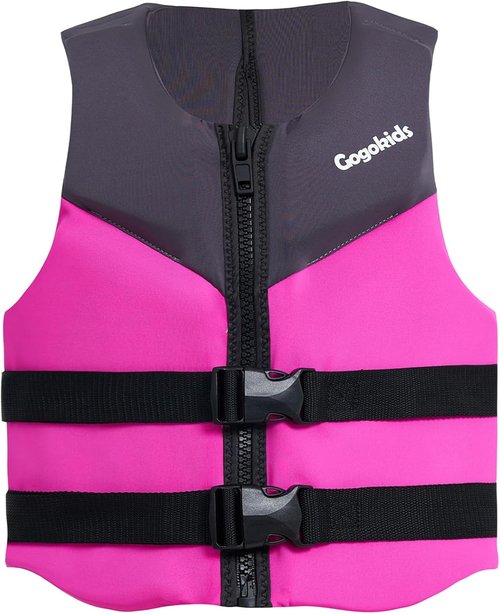 Gogokids Youth Swim Vest - Soft 3D Fabric Jacket for Kids & Teens | Adjustable Straps, Lightweight Float for 50-90 lbs & 75-125 lbs