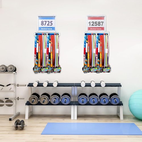 Moxweyeni Race Medal & Bib Display Hanger - Wall-Mounted Holder for Runners | Perfect Gift
