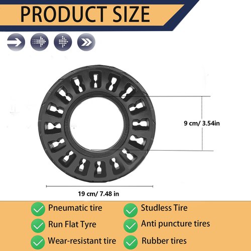Felixstory 200x50 Solid Tire, 200x50 8''x2'' Scooter Replacement Wheels for Crazy Cart Razor Cart E100 E125 E150 E175 E200 E200s E225 Electric Scooter, 8 Inch Tubeless Rubber Solid Tires