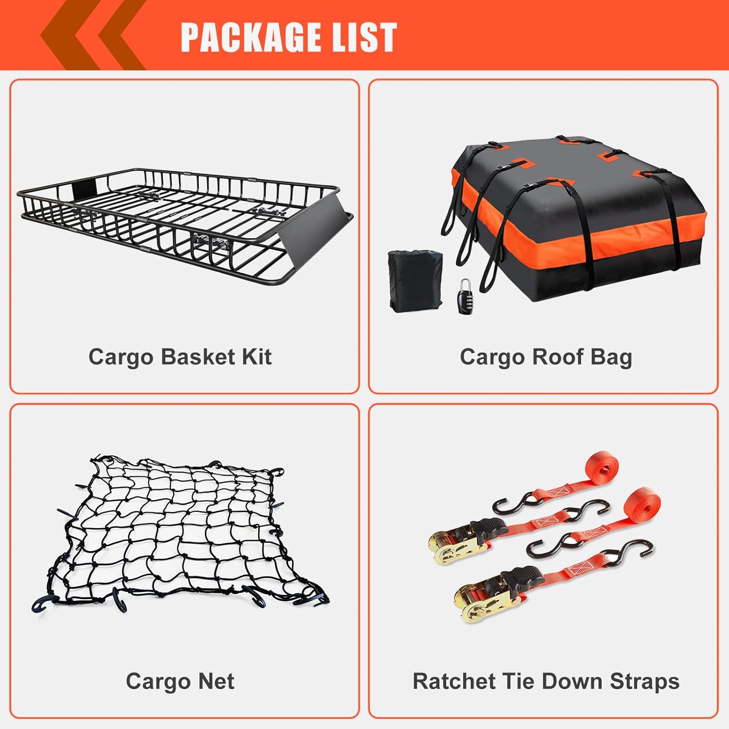 Skiennix Roof Rack Carrier Basket - Waterproof Cargo Bag 20 Cu Ft | Universal Fit, 200 Lbs Capacity