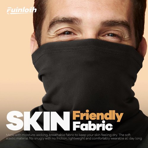 Fuinloth Neck Gaiter, 6 Pack Cooling UV Protection Bandana Face Mask Gator Scarf for Men Women
