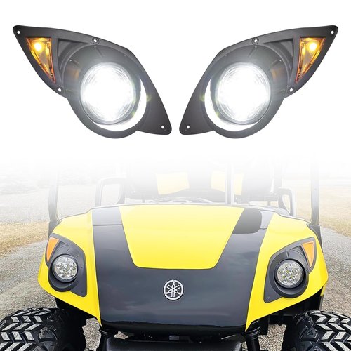 Orle Oko LED Head Light Kit For YAMAHA Drive G29 2007-2016 Gas or Electric Golf Cart Models Passenger Driver Side Replace 12V Headlights Light Kit Assembly For YAMAHA