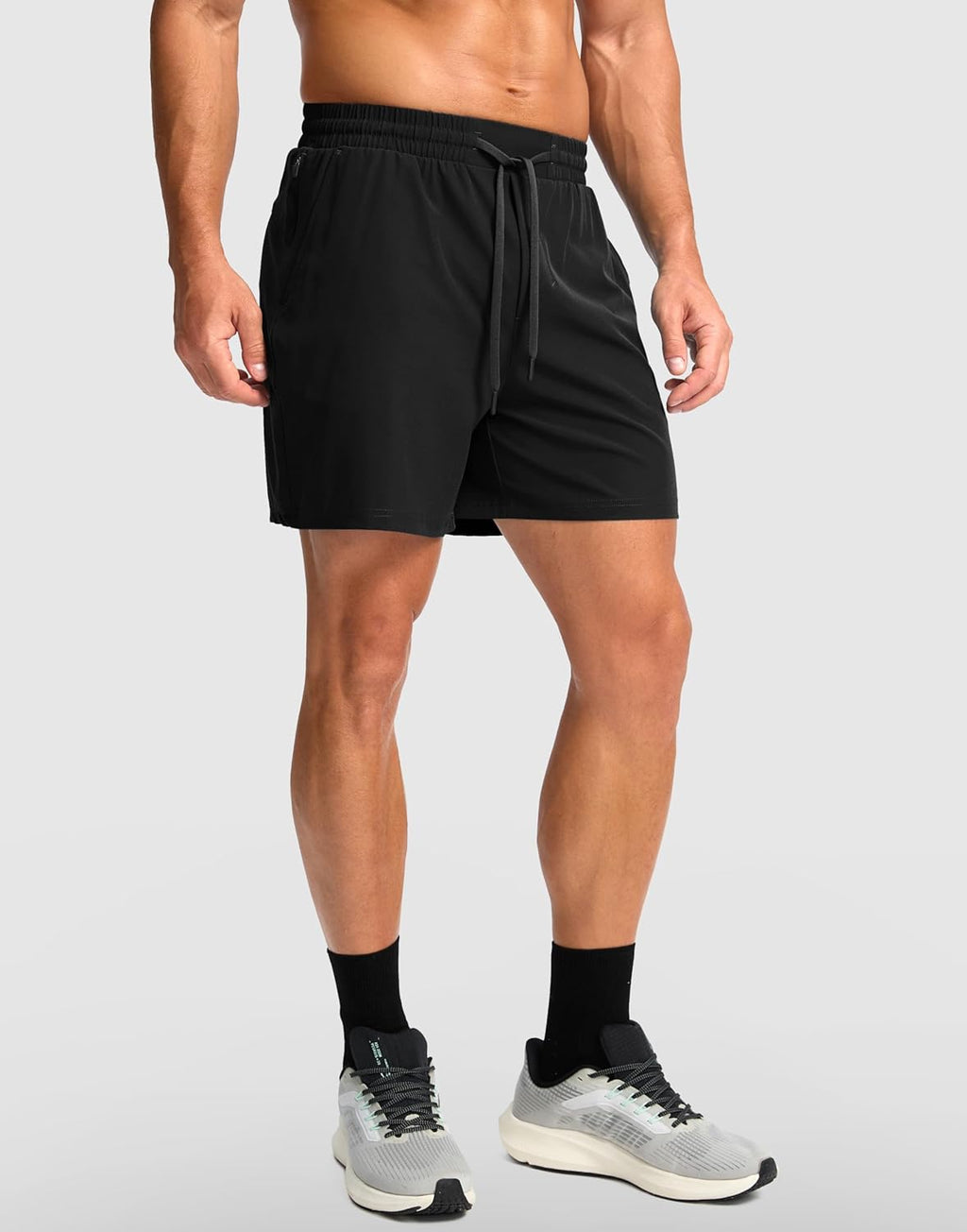 Soothfeel Men's Athletic Running Shorts - Quick Dry 5/7 Inch with Zipper Pocket for Gym & Tennis