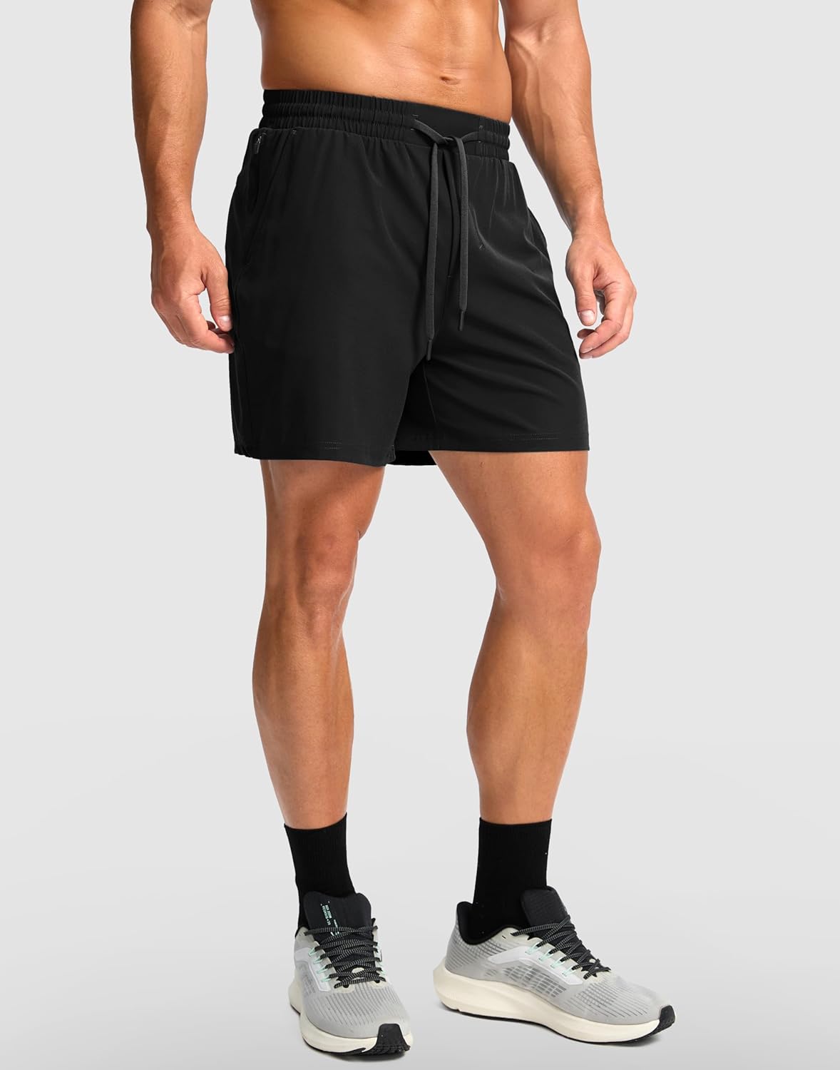 Soothfeel Men's Athletic Running Shorts - Quick Dry 5/7 Inch with Zipper Pocket for Gym & Tennis