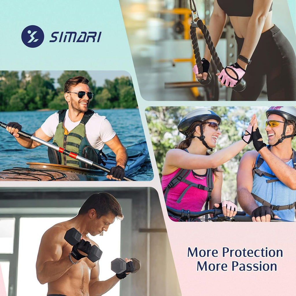 SIMARI Workout Gloves - Full Palm Protection & Strong Grip for Gym Training | Breathable & Cushioned