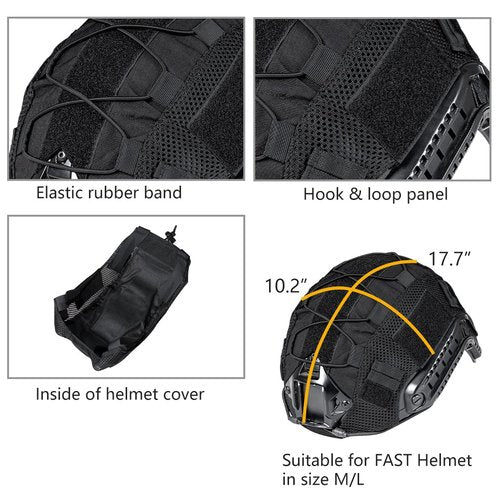 IDOGEAR Tactical Helmet Cover for Fast Helmet camo Helmet Cover for Airsoft Helmet in Size M/L, Military Paintball Hunting Shooting Gear