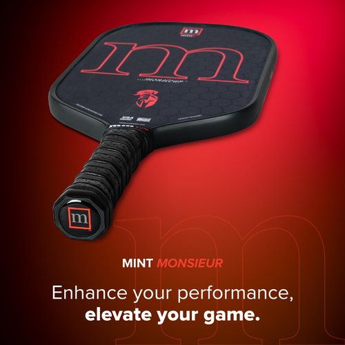 Mint Sport Monsieur Pickleball Paddle – T700 Carbon Fiber Pickleball Paddle with 16mm Polypropylene Core, Textured Spin Surface, TPE Edge Guard, USAPA Approved for Competitive Play