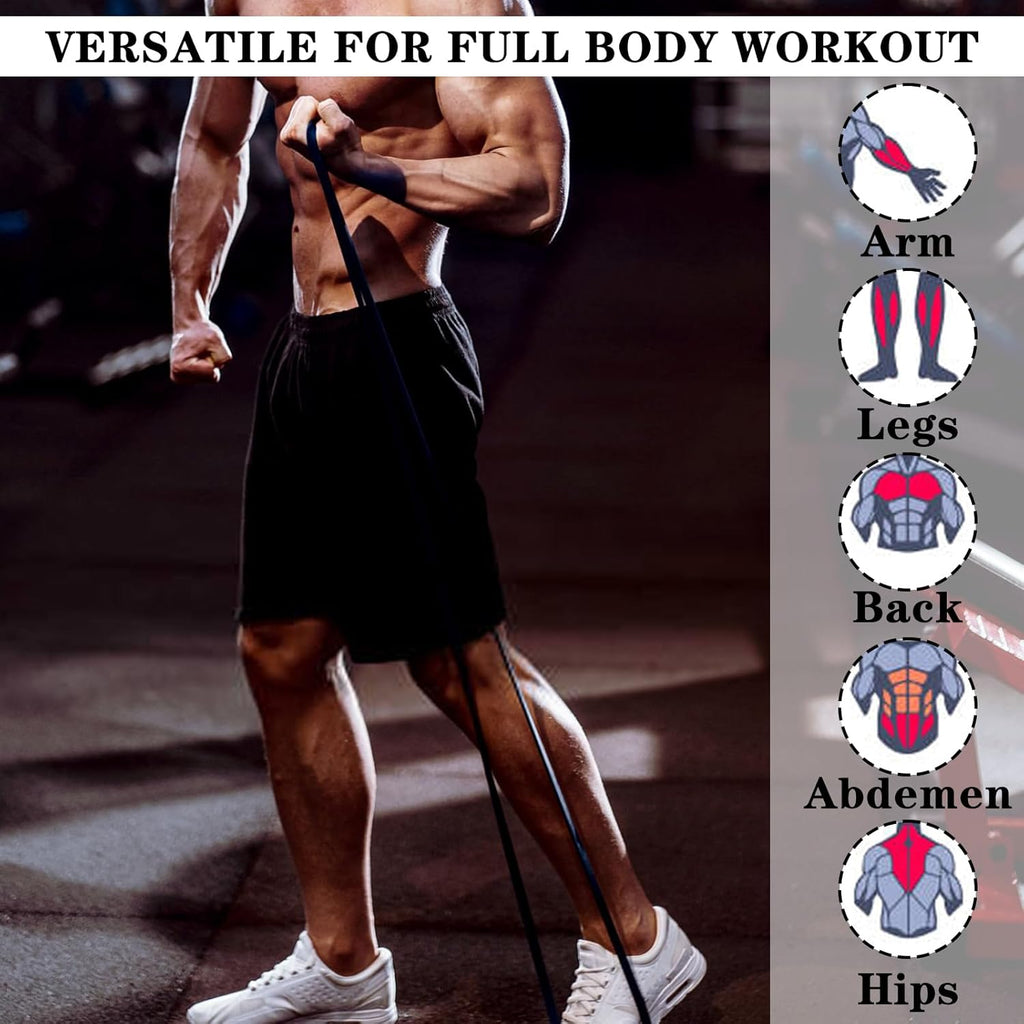 Skiennix Resistance Bands - 6 Pcs Set for Effective Workouts & Muscle Training | Ideal for Men & Women