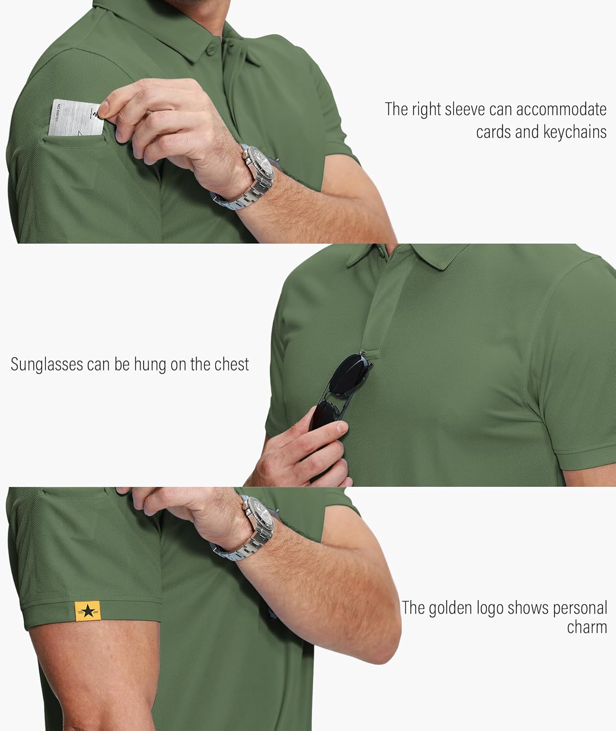 ZITY Men's Polo Shirts - 5 Pack Short Sleeve Moisture-Wicking Sports & Golf T-Shirts