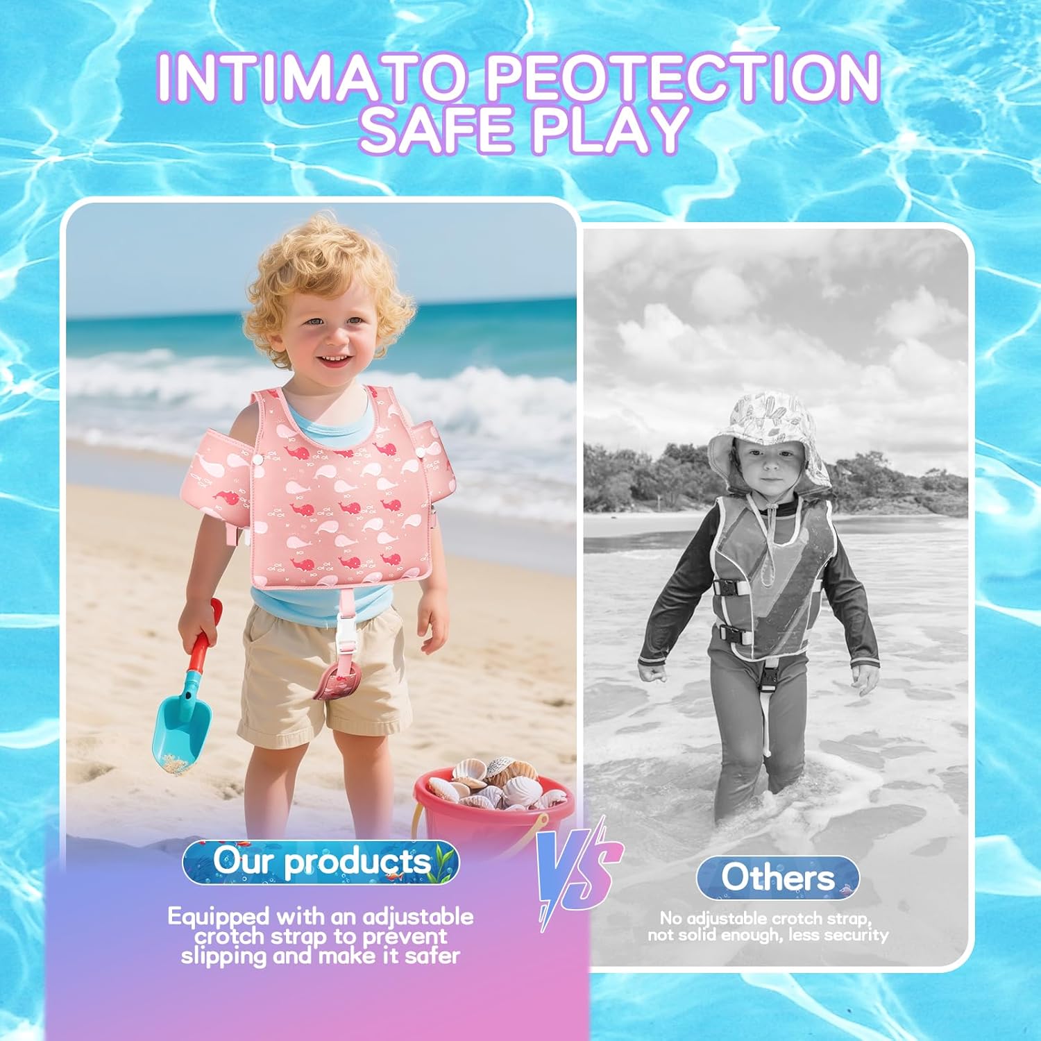 Skiennix Toddler Swim Vest - Adjustable Floaties for 13-33 lbs | Swim Jacket for Kids 1-7 Years Old