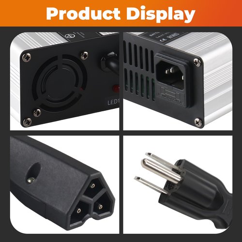 Aspaton 48V Golf Cart Charger with Triangle 3-Pin Style Plug Compatible with RXV DS TXT Club Cart