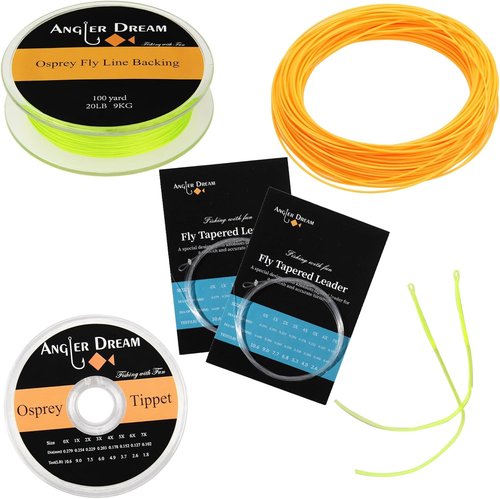 AnglerDream WF Fly Fishing Line Kit - Premium Braided Backing & Leader for 1-9WT Fishing Lines