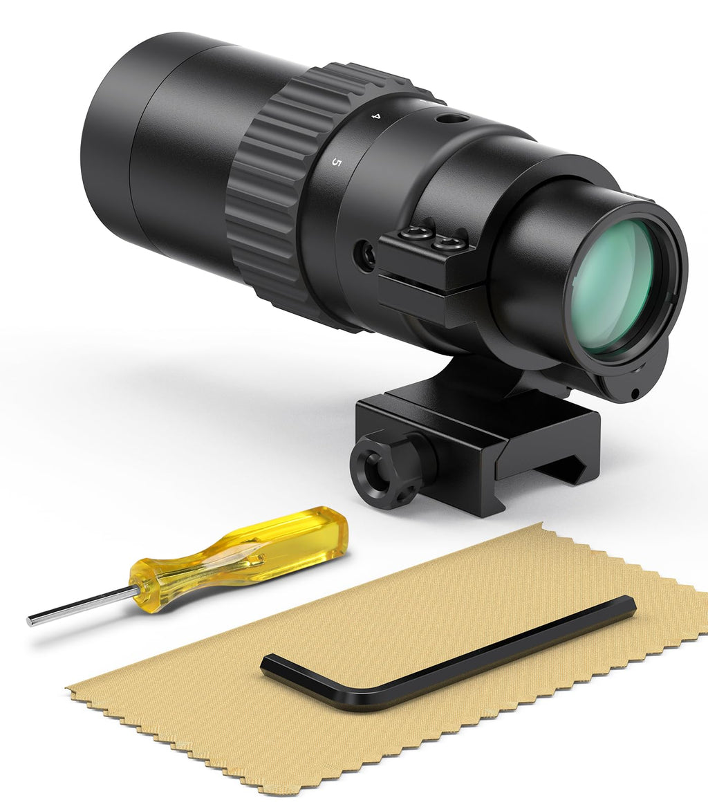 Feyachi M36 1.5X - 5X Red Dot Sight Optics Magnifier with Flip to Side Mount