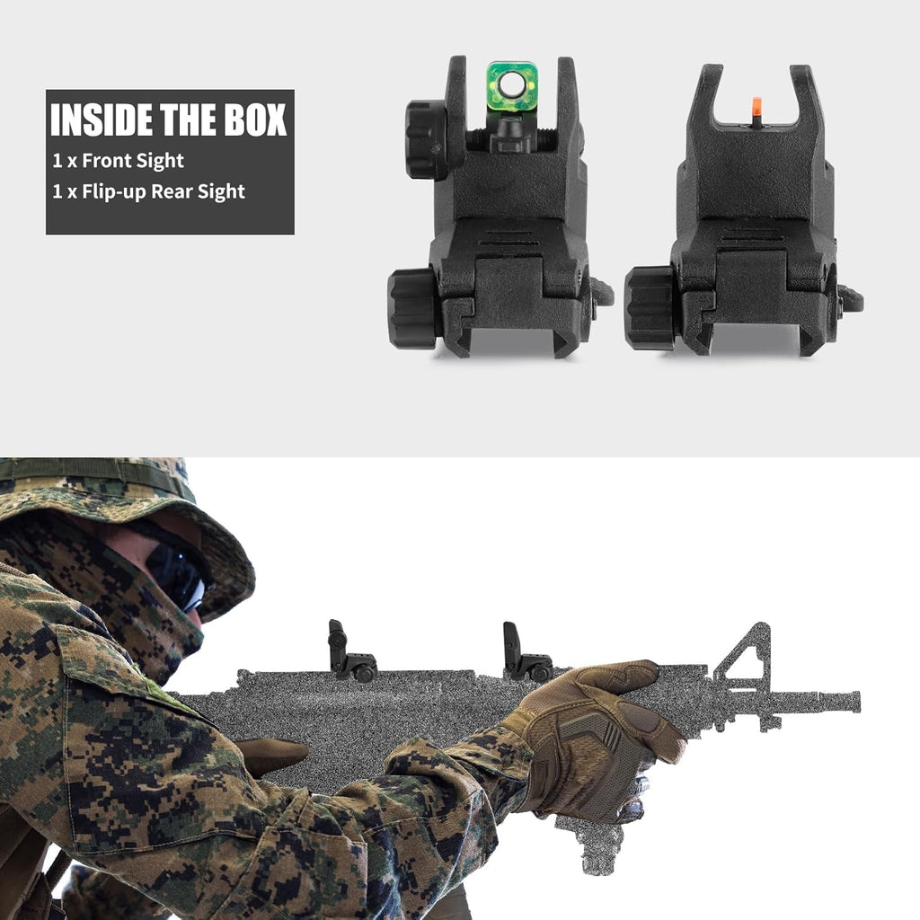 Skiennix Flip Up Sight - Lightweight Front and Rear Sights for Precision Shooting