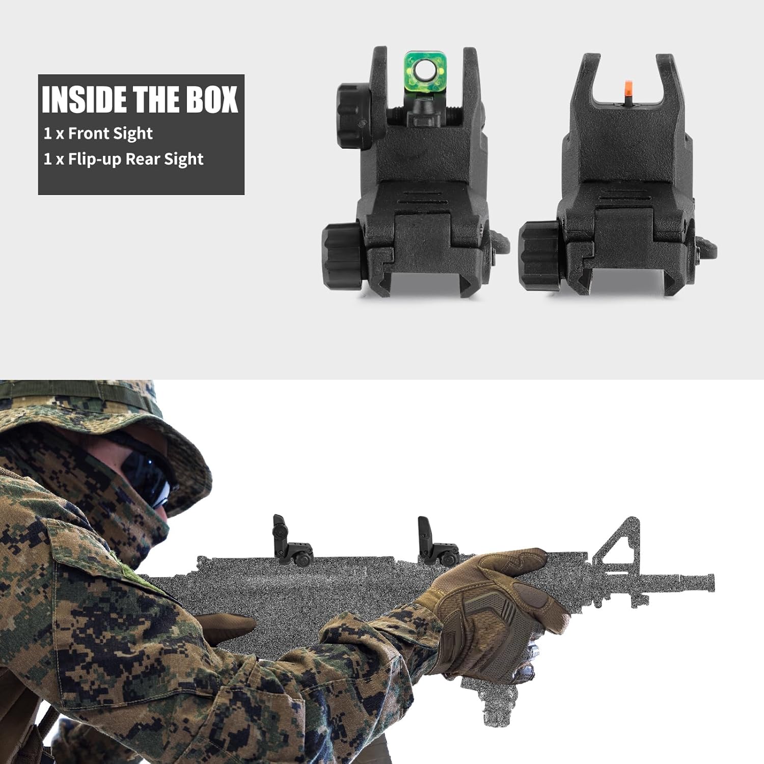 Skiennix Flip Up Sight - Lightweight Front and Rear Sights for Enhanced Accuracy