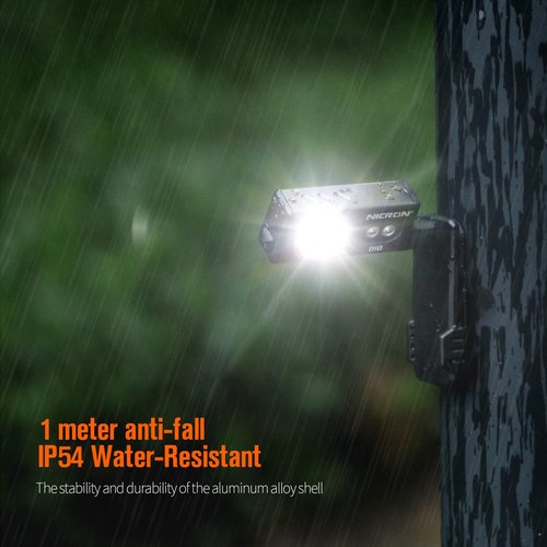 NICRON D10 EDC Flashlight Rechargeable，500 Lumens 3 Sources Pocket Compact RGB Flashlight with Headlamp Strip，Magnet Base for Fishing Outdoor Working