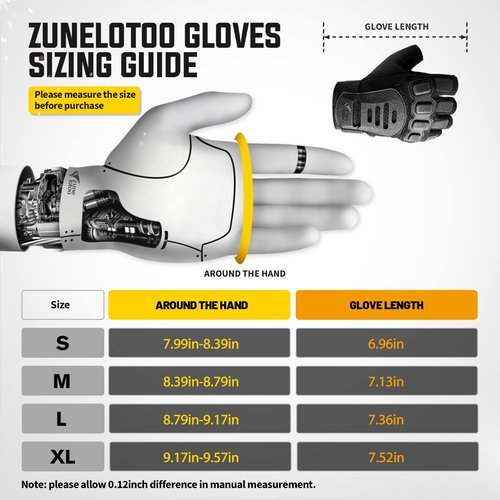 ZUNE LOTOO Fingerless Tactical Gloves for Men, Half Finger Motorcycle Gloves with Impact Protection, Black Palm Padded Safety Work Gloves for Paintball Airsoft Range Tac Female Women(Small)