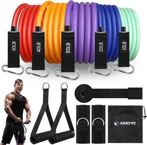 Aihoye Resistance Bands - Versatile Exercise Bands with Handles & Door Anchors for Strength Training