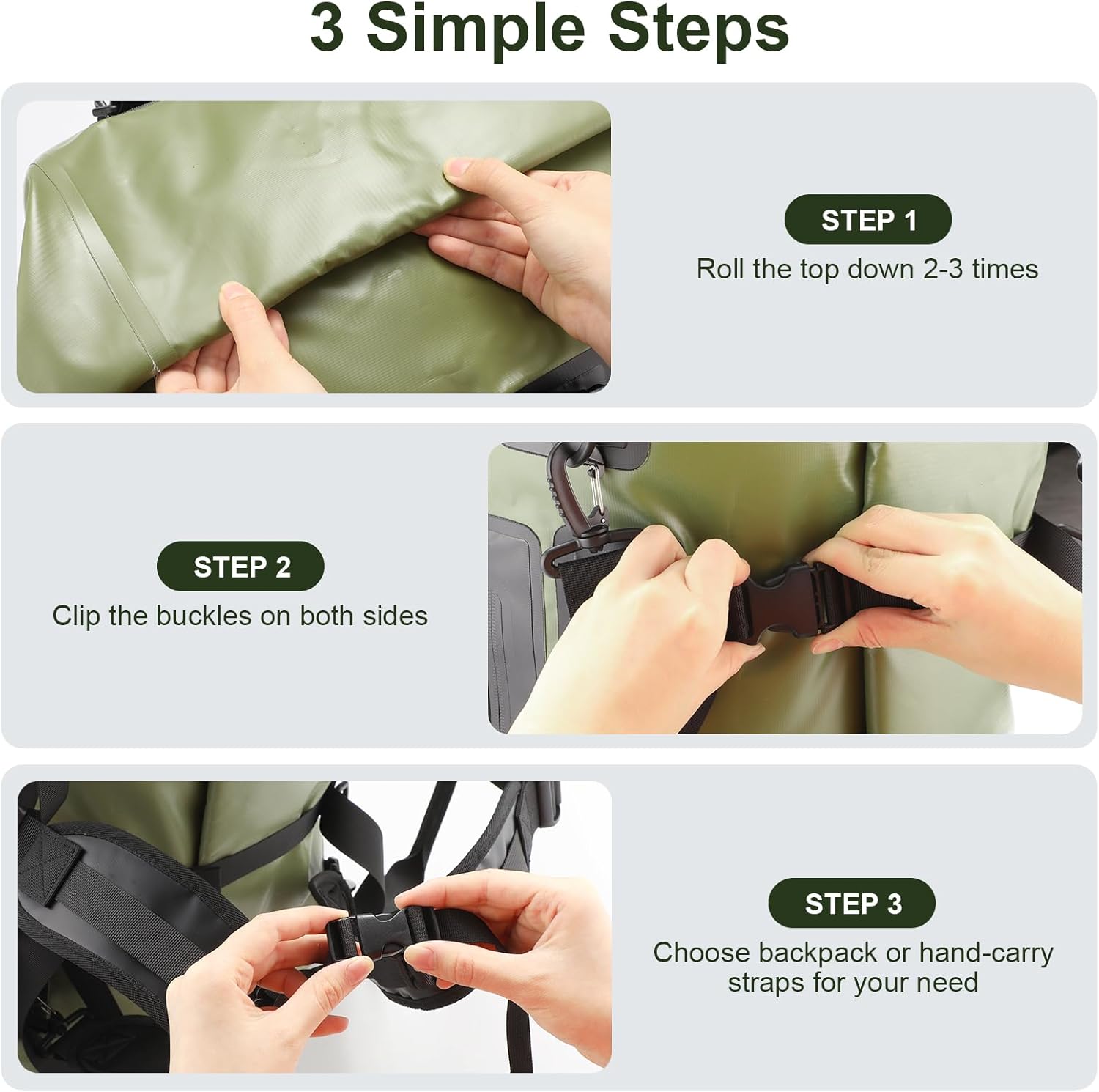 Skiennix Waterproof Duffel Bag - 70L Heavy-Duty Roll Top Design for Kayaking, Rafting & Camping