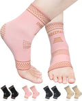 INDEEMAX Copper Ankle Brace - Compression Support Sleeve for Plantar Fasciitis | Medium Golden Pink