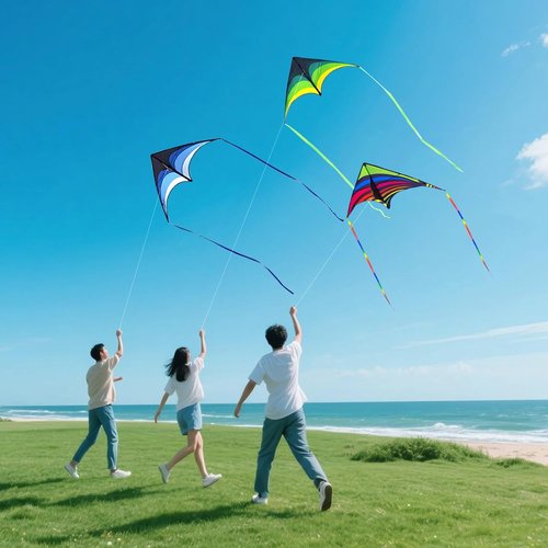 Delta Kite Set - 3 Pack Single Line Beach Kites for Adults & Kids | Includes Handles & String