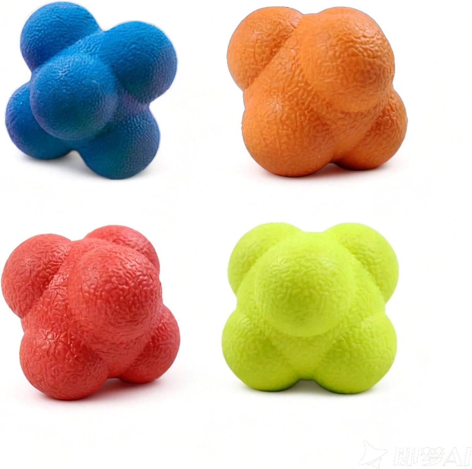 Reaction Balls 4 Pack - 2.8 Inch Reflex Training Equipment for Hand-Eye Coordination & Agility