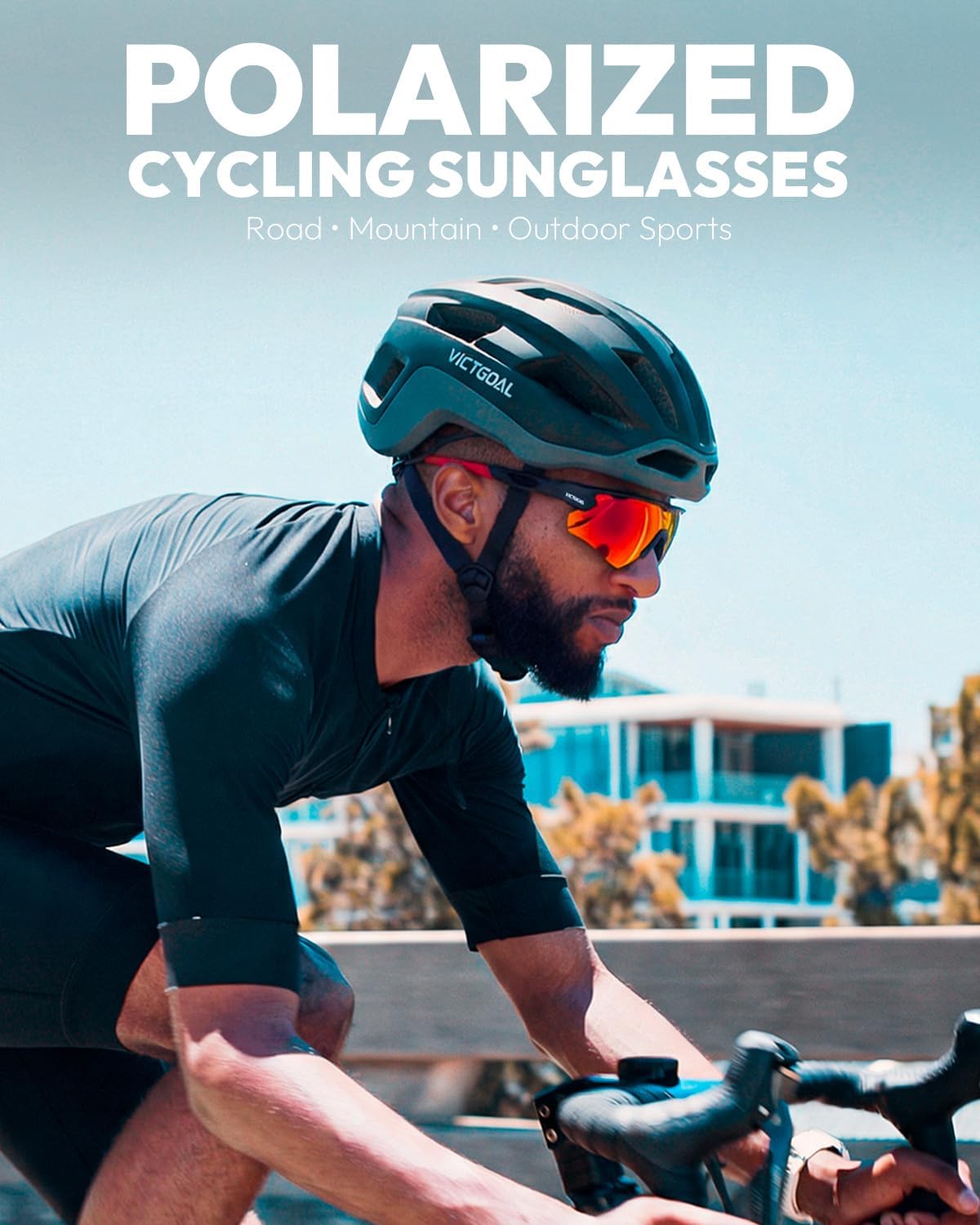 VICTGOAL Cycling Glasses - Polarized UV Protection Sunglasses for Men & Women | Lightweight TR90 Frame