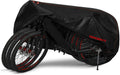 Topcrown Waterproof Bike Cover - Outdoor Storage for 3 Bikes | UV & Dust Protection, XXXL Size (Black & Red)