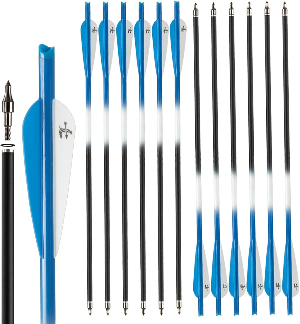 S F Crossbow Bolts - Carbon Arrows for Hunting & Target Practice | Pack of 12