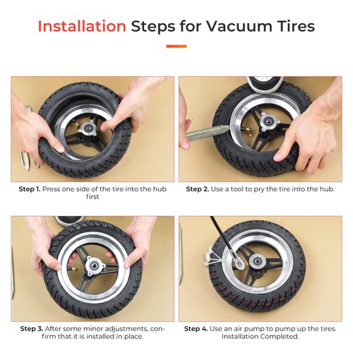 LUCK4U 10x2.30-6.5 Tire 10 Inch Tubeless Tire for NIU KQi2 Pro Electric Scooter Accessories Front Rear Spare Tire (2pcs)