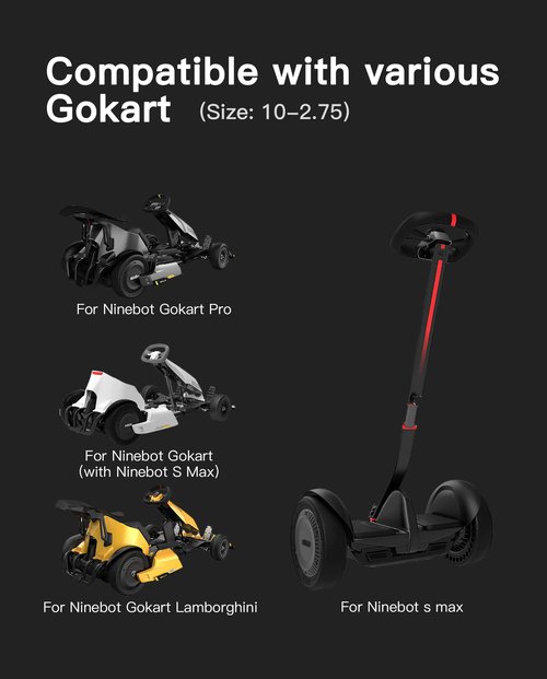 stio Comfort Tire for Electric GoKart Pro and Gokart Bundle Rear Tire Kit, Compatible with Ninebot by Segway S-MAX Self Balance Scooter,Gokart(with Ninebot S Max),Go kart PRO Tyre Original Accessories