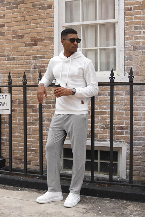COOFANDY Men's Cotton Jogger Pants - Lightweight Open Bottom Lounge Pants with Pockets