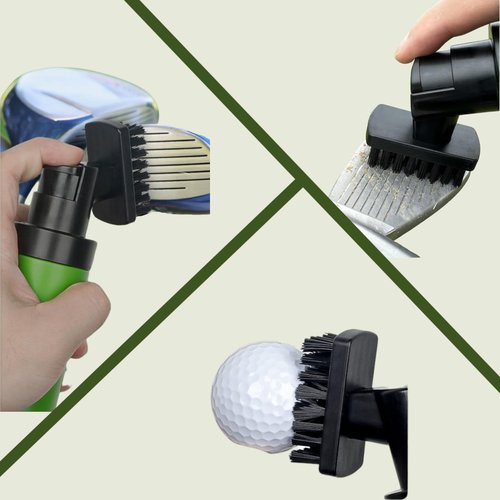 Elevate & Co Golf Brush & Towel Set - Anti-Leak Wet Cleaning Kit with Nylon-Bristle Brush, Easy Pump System, and Absorbent Towel - Golf Accessories for Clean Clubs & Better Performance